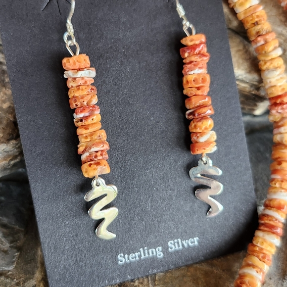 Sterling Silver Spiny Oyster Beaded Necklace SET - Picture 11 of 14